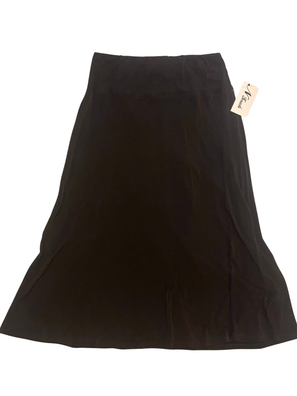 N Touch Black Maxi Skirt Stretchy Knit A-Line Long Skirt Size M
